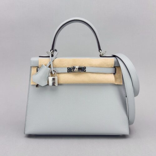 Hermes Kelly 25 Sellier Epsom Blue Glacier Palladium Hardware K Stamp 2025