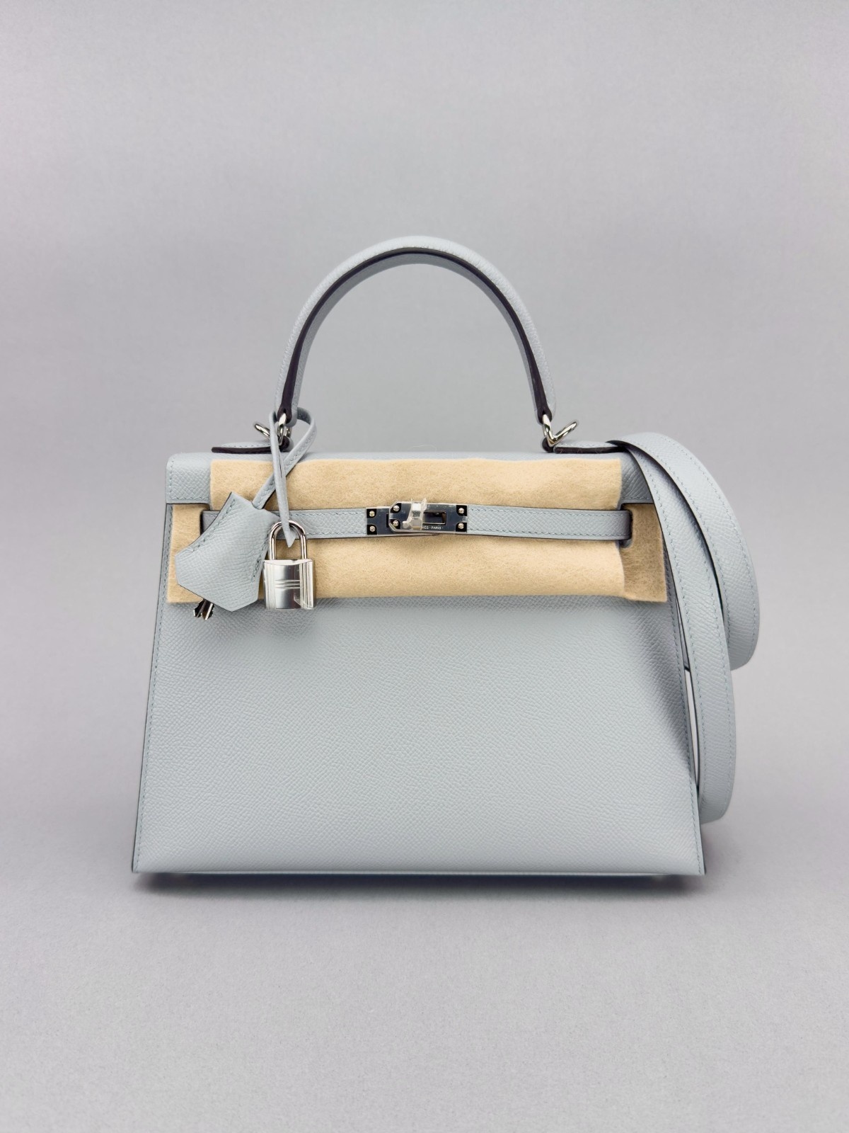 Hermes Kelly 25 Sellier Epsom Blue Glacier Palladium Hardware K Stamp 2025