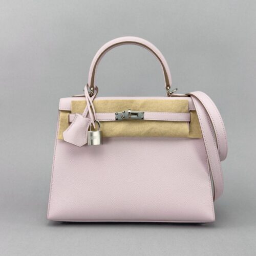 Hermes Kelly 25 Sellier Epsom Mauve Pale Palladium Hardware W Stamp 2025