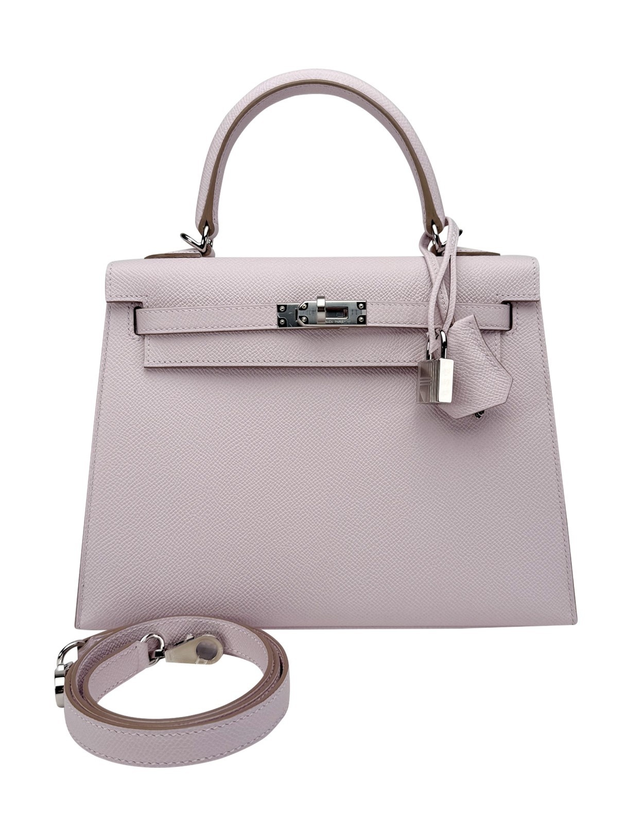 Hermes Kelly 25 Sellier Epsom Mauve Pale Palladium Hardware W Stamp 2025