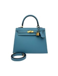 Hermes Kelly 25 Sellier Epsom New Blue Jean Gold Hardware W Stamp 2025