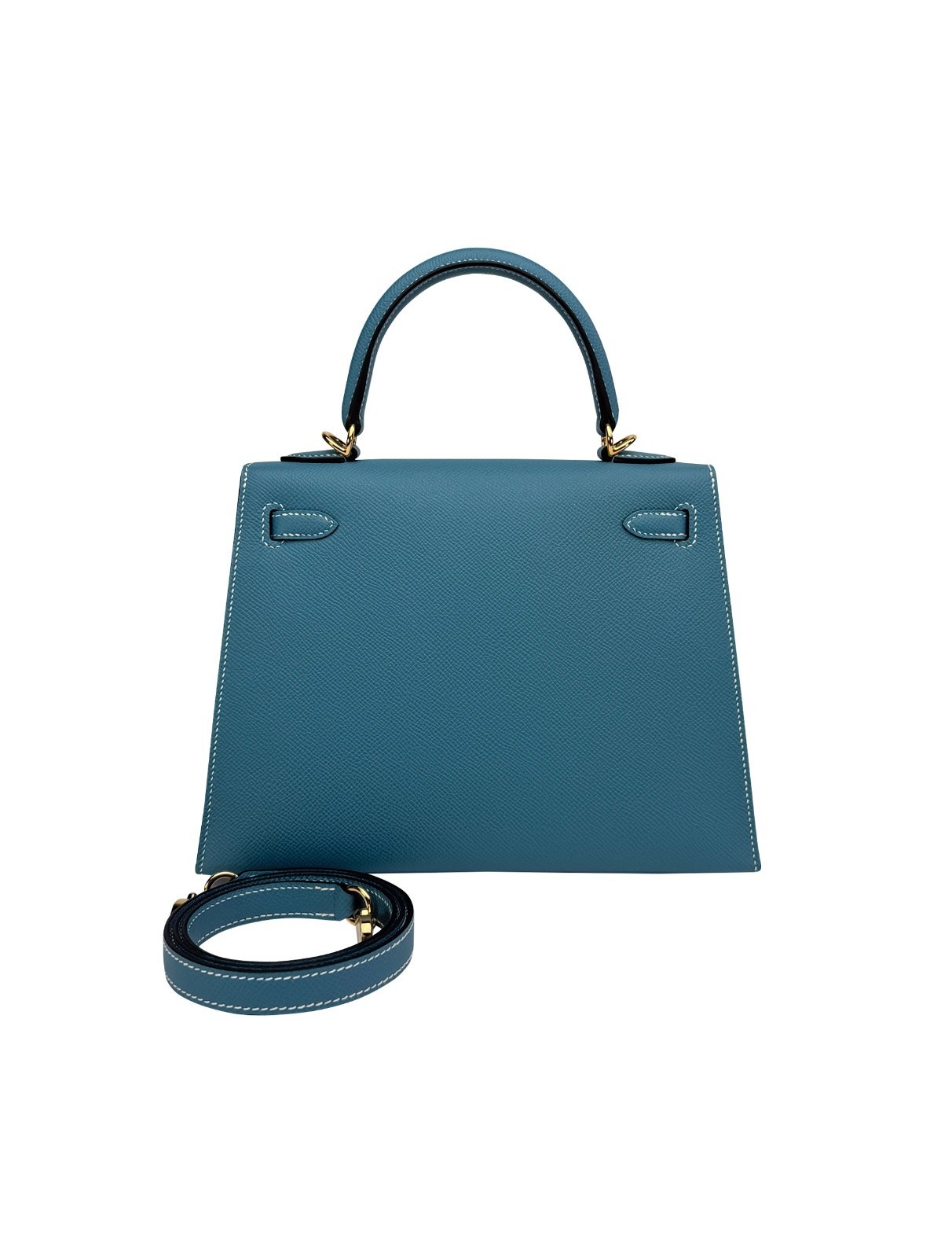 Hermes Kelly 25 Sellier Epsom New Blue Jean Gold Hardware W Stamp 2025
