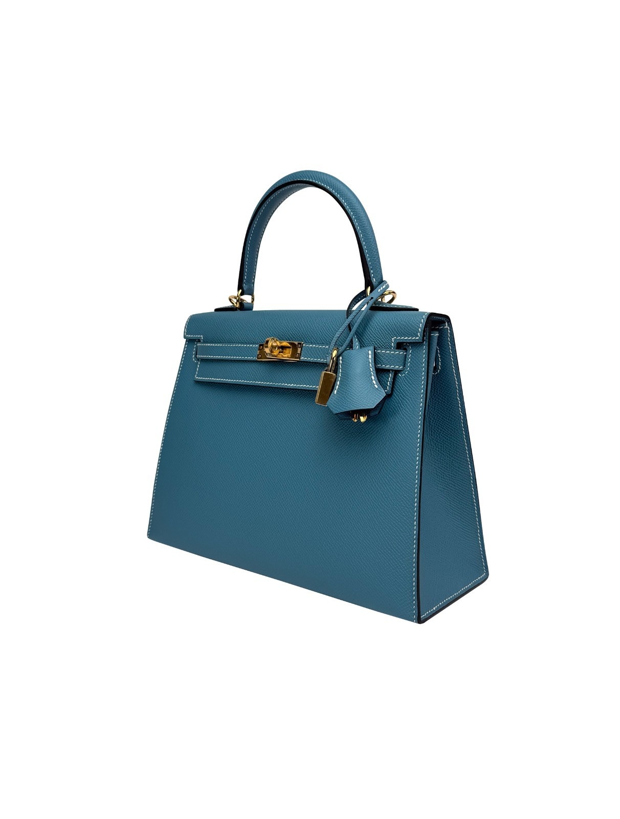 Hermes Kelly 25 Sellier Epsom New Blue Jean Gold Hardware W Stamp 2025