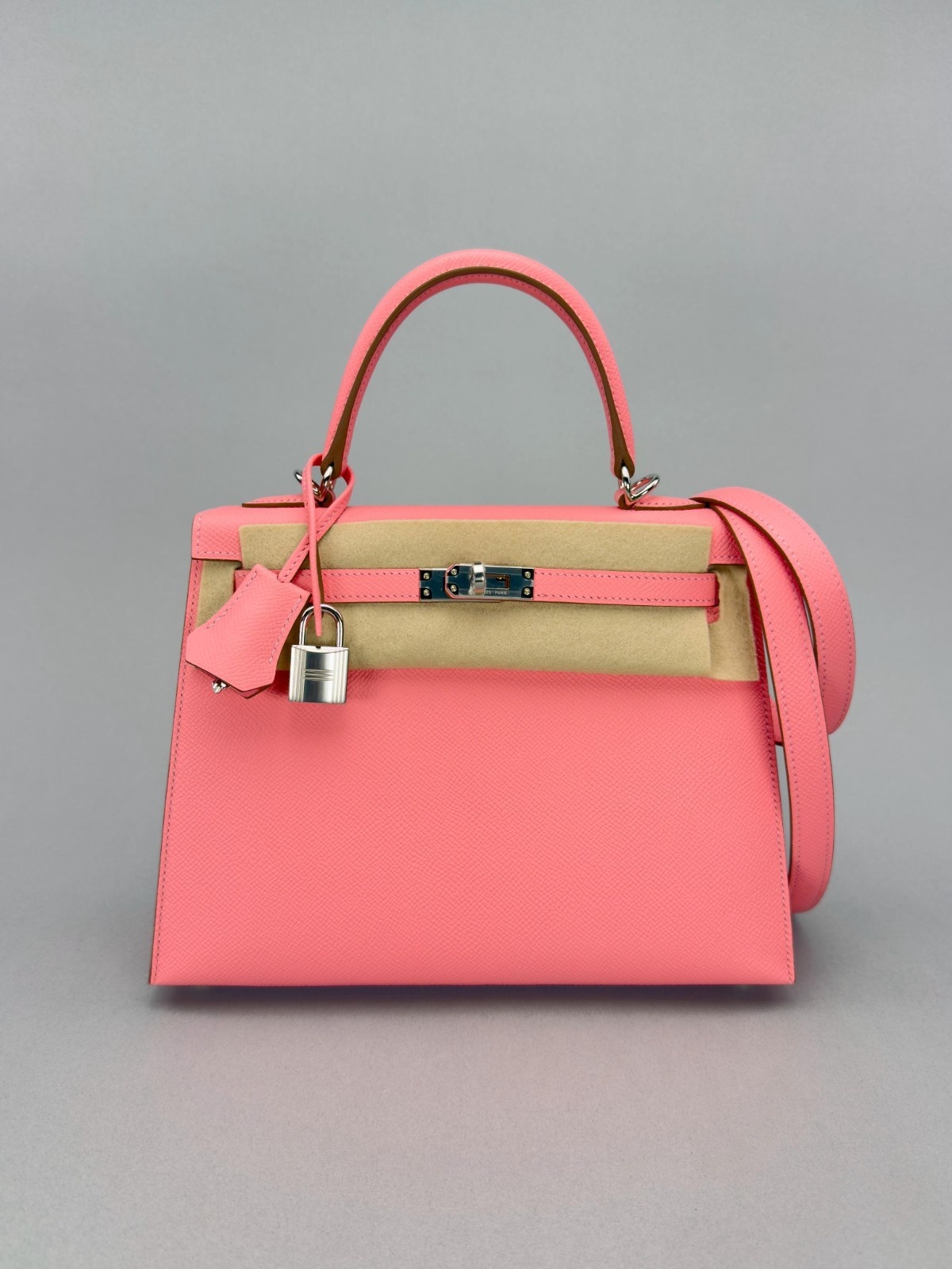 Hermes Kelly 25 Sellier Epsom Rose Confetti Palladium Hardware K Stamp 2025