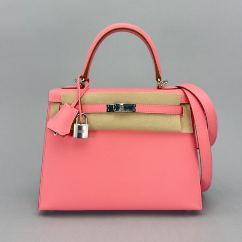 Hermes Kelly 25 Sellier Epsom Rose Confetti Palladium Hardware K Stamp 2025
