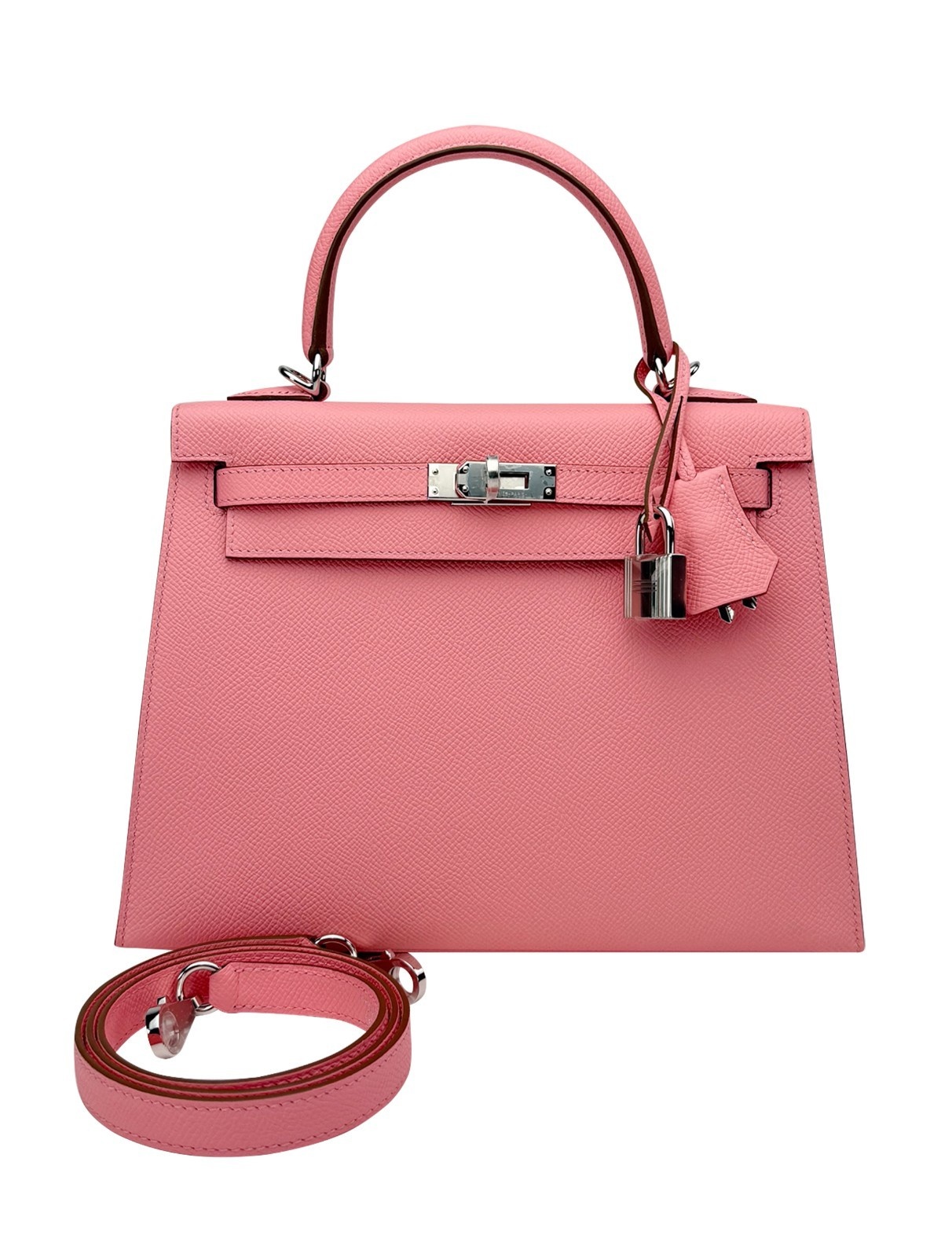 Hermes Kelly 25 Sellier Epsom Rose Confetti Palladium Hardware K Stamp 2025