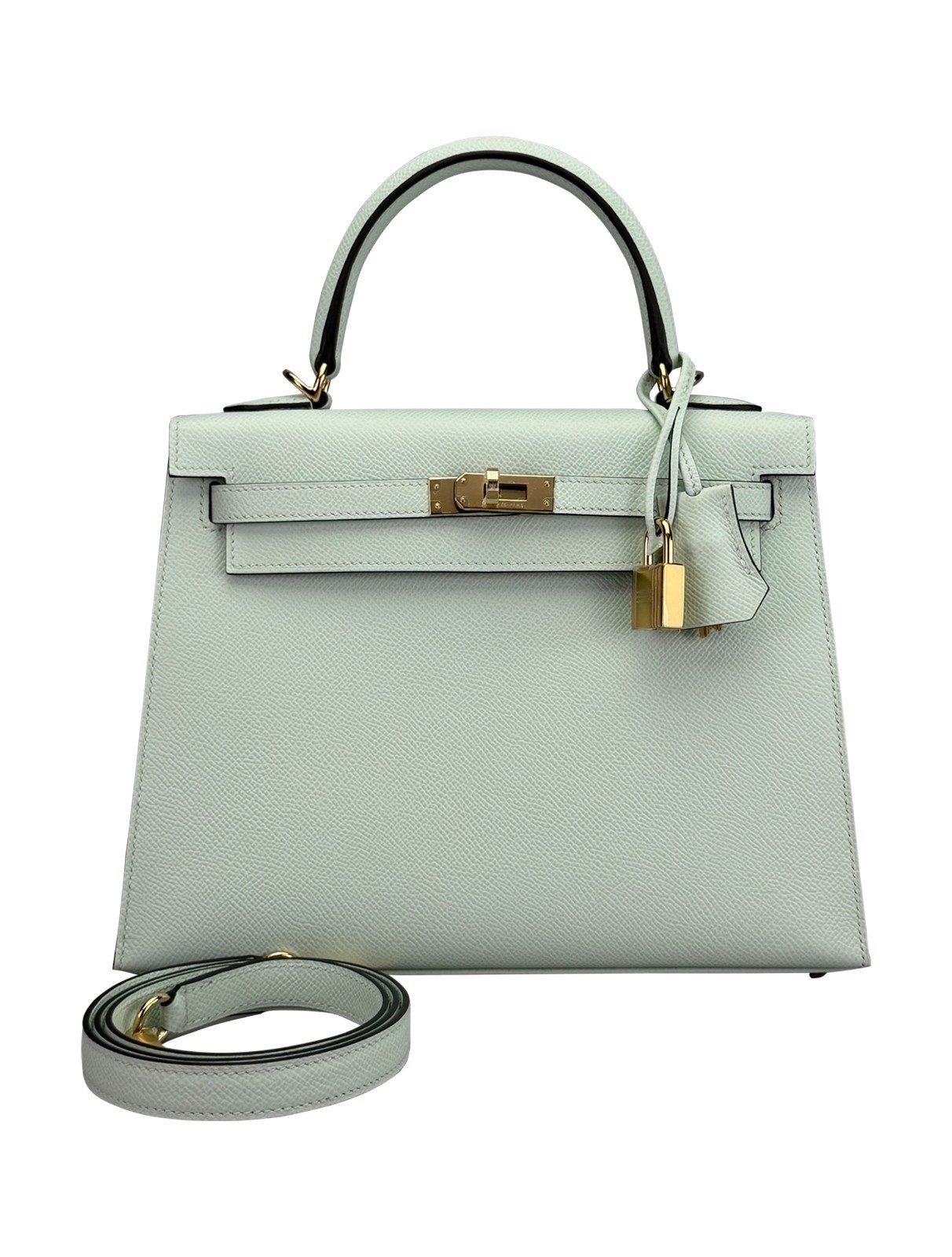 Hermes Kelly 25 Sellier Epsom Vert Peppermint Permabrass Hardware K Stamp 2025