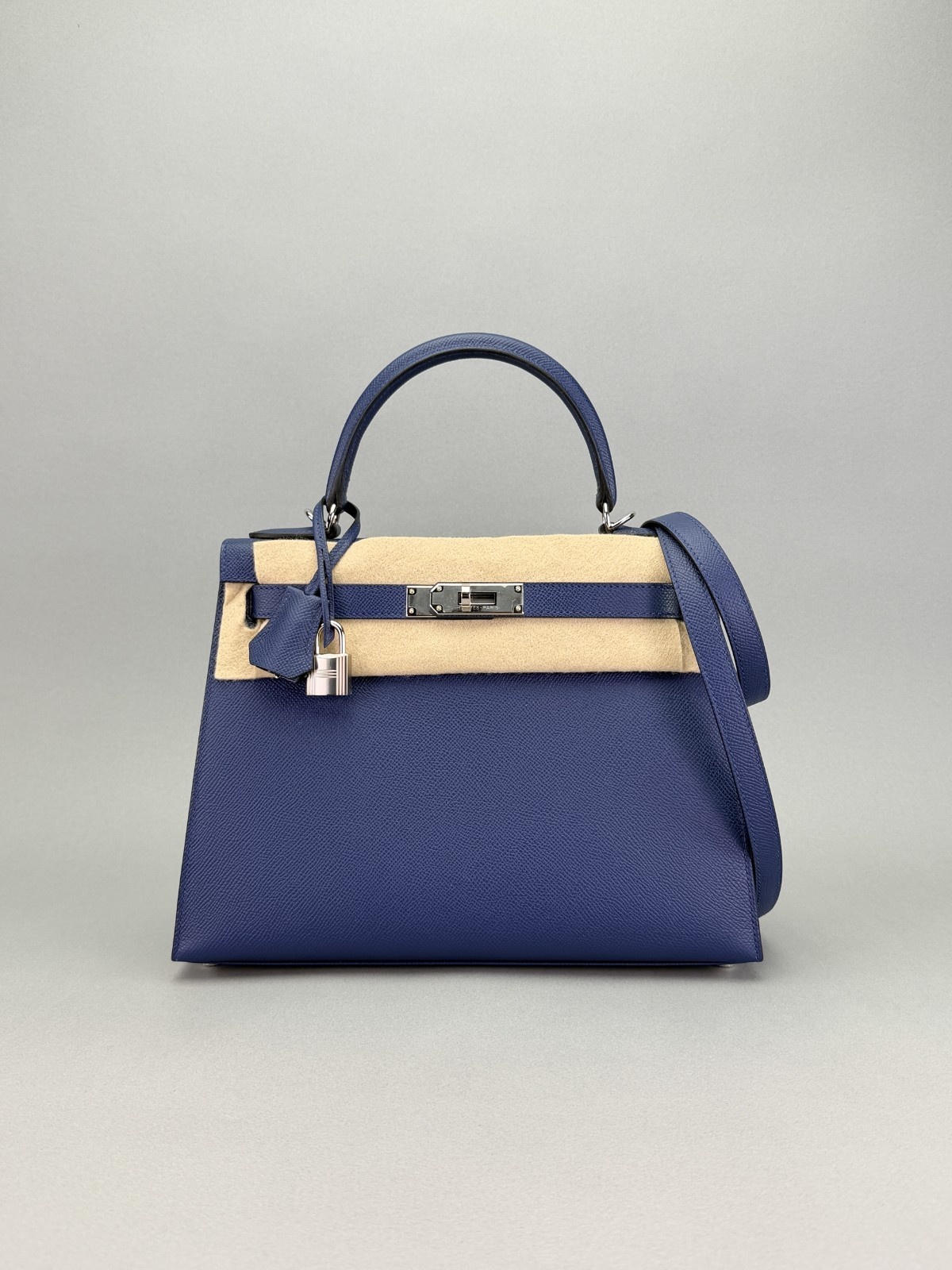Hermes Kelly 28 Sellier Epsom Blue Saphir Palladium Hardware B Stamp 2023