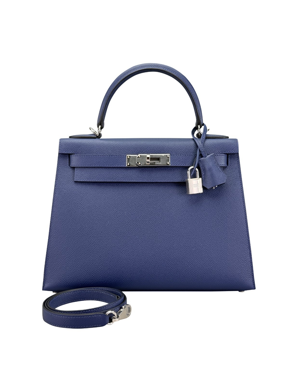 Hermes Kelly 28 Sellier Epsom Blue Saphir Palladium Hardware B Stamp 2023