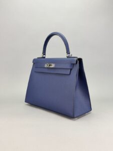 Hermes Kelly 28 Sellier Epsom Blue Saphir Palladium Hardware B Stamp 2023