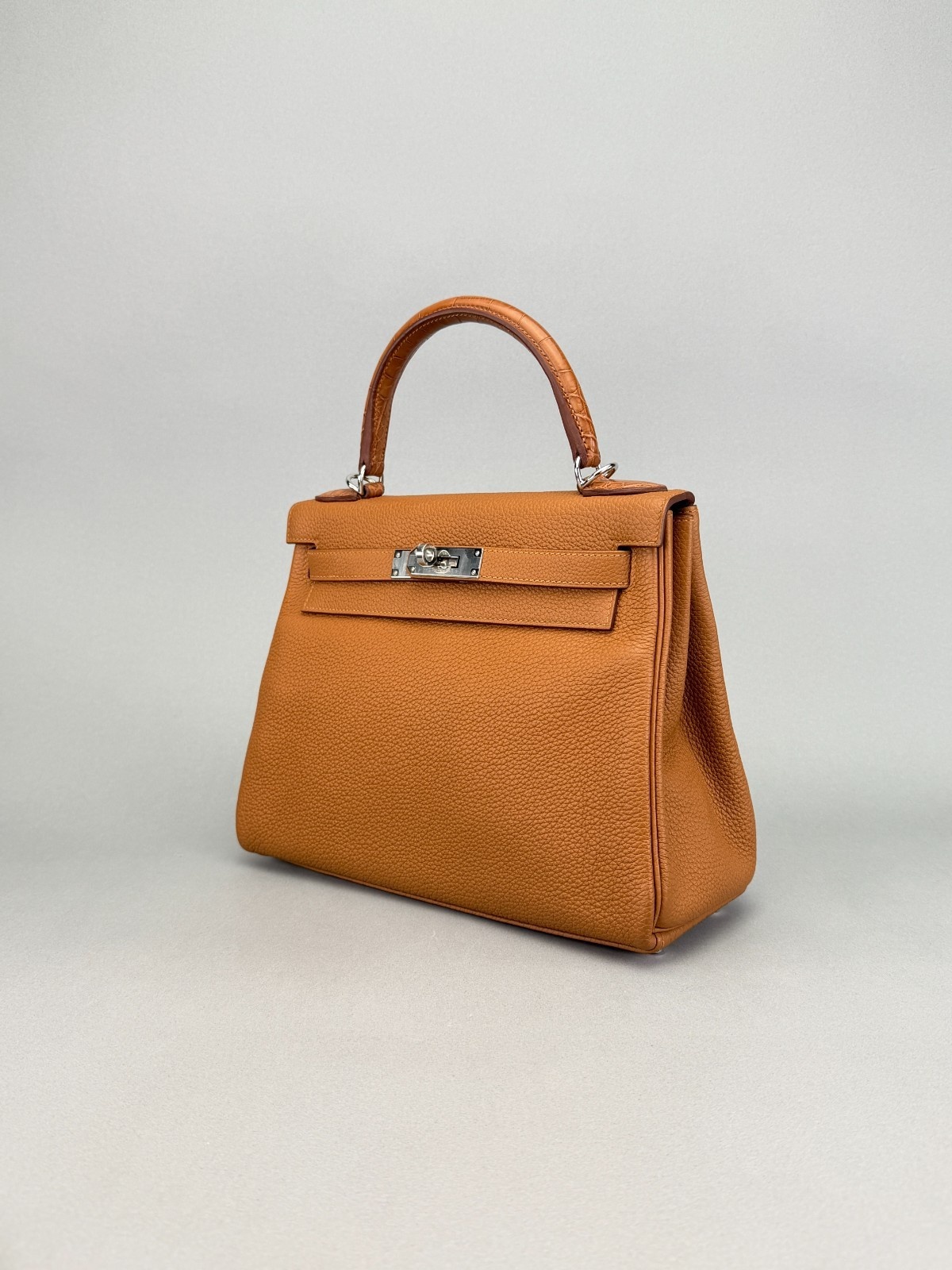 Hermes Kelly 28 Togo Touch Alligator Gold Palladium Hardware Preowned Y Stamp