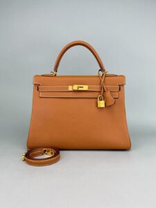 Hermes Kelly 32 Retourne Togo Gold Gold Hardware Preowned C Stamp