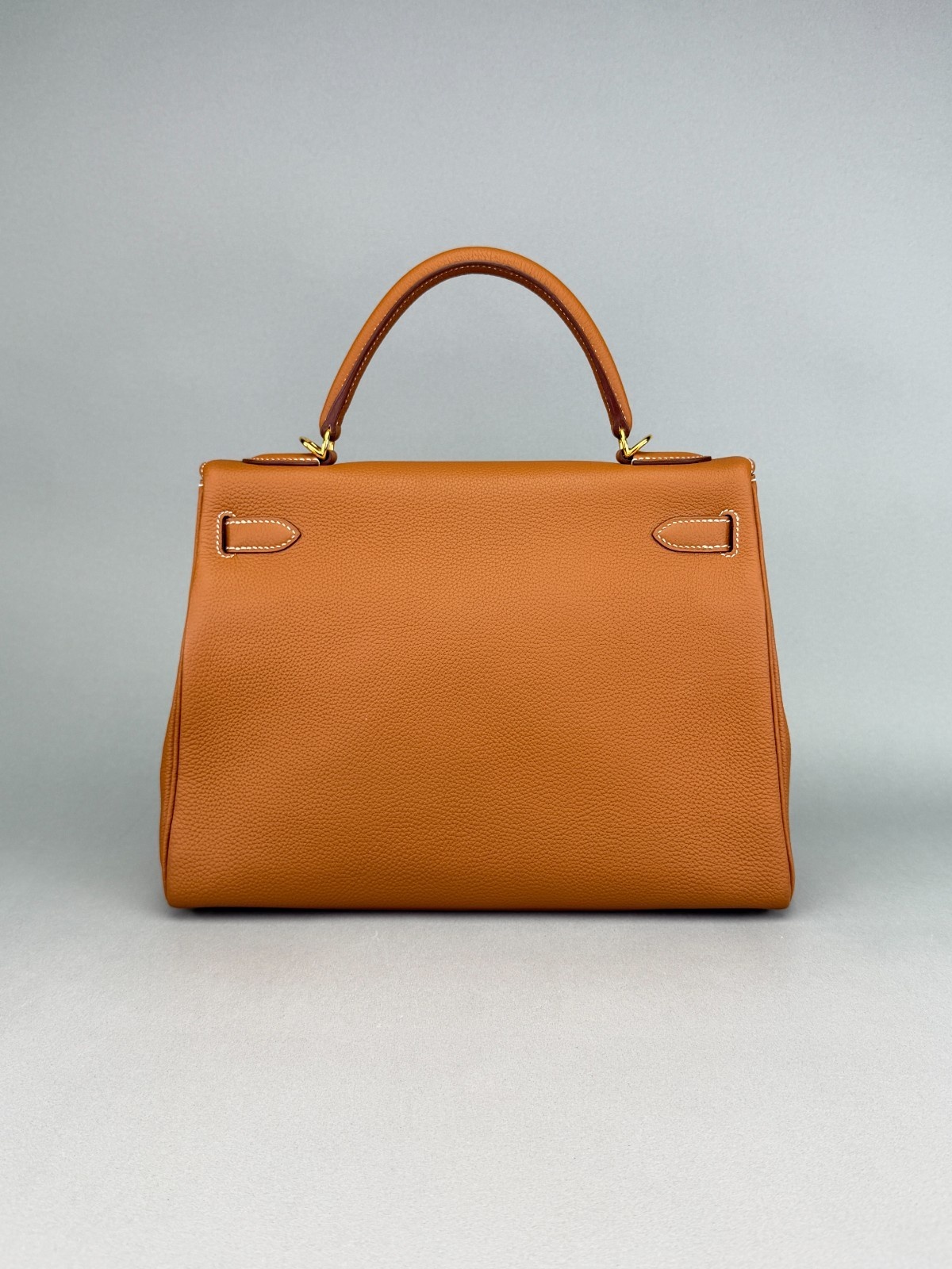 Hermes Kelly 32 Retourne Togo Gold Gold Hardware Preowned C Stamp
