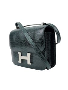 Hermes Mini Constance 18 Lizard Vert Cypres Palladium Hardware B Stamp 2023