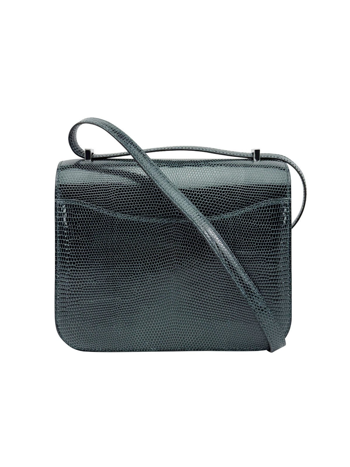 Hermes Mini Constance 18 Lizard Vert Cypres Palladium Hardware B Stamp 2023