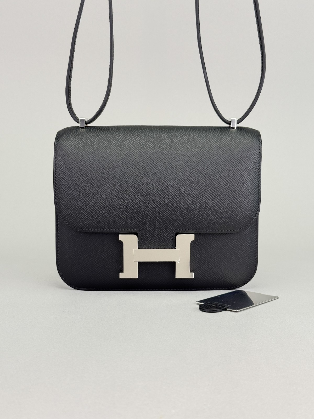 Hermes Mini Constance 18 Sellier Epsom Black/Noir Palladium Hardware K Stamp