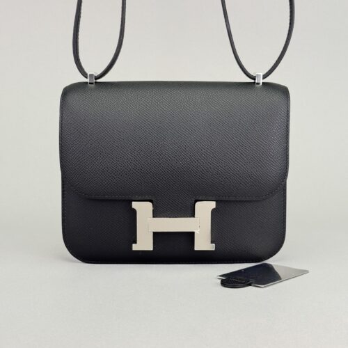 Hermes Mini Constance 18 Sellier Epsom Black/Noir Palladium Hardware K Stamp