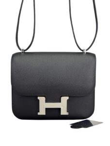 Hermes Mini Constance 18 Sellier Epsom Black/Noir Palladium Hardware K Stamp