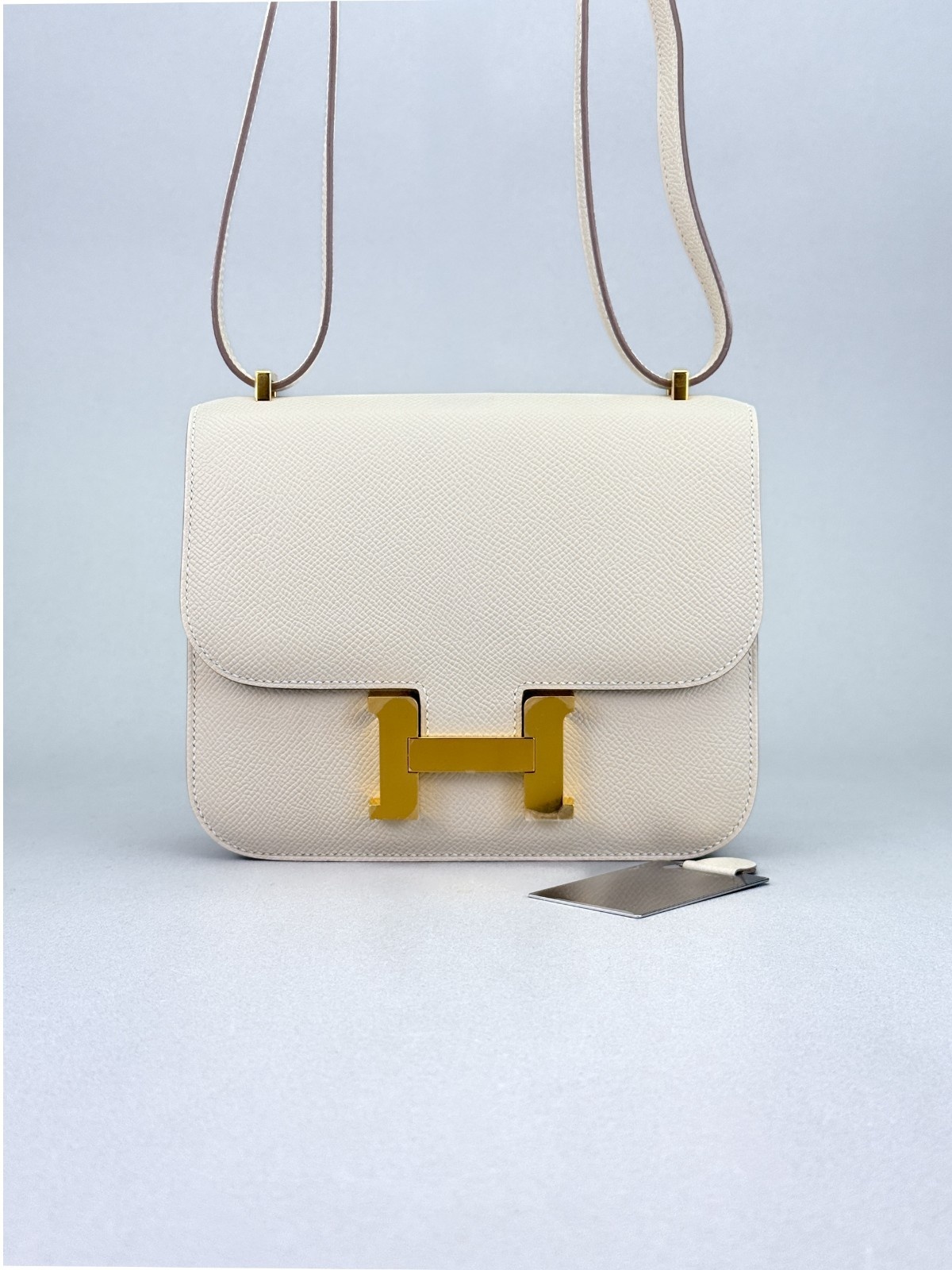 Hermes Mini Constance 18 Sellier Epsom Craie Gold Hardware W Stamp 2025