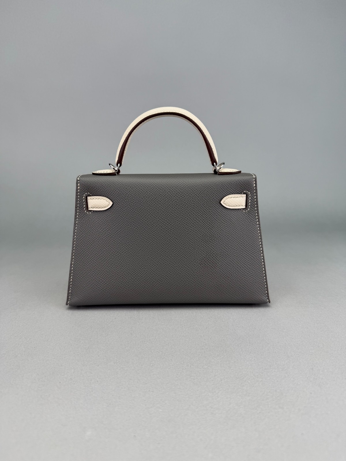 Hermes Mini Kelly 20 Epsom HSS Gris Meyer/Craie Palladium Hardware W Stamp 2025