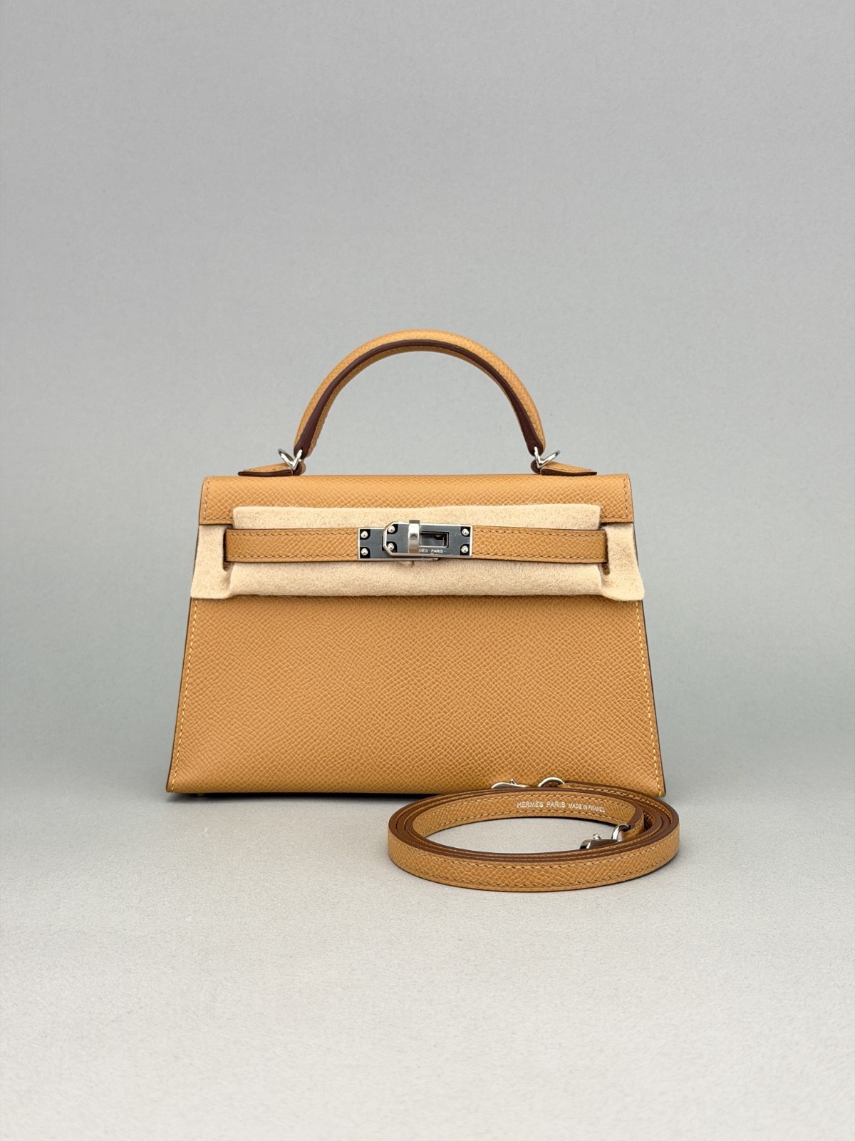 Hermes Mini Kelly 20 Sellier Epsom Biscuit Palladium Hardware K Stamp 2025