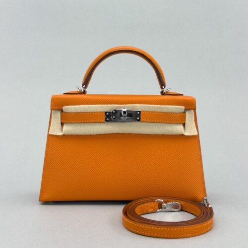 Hermes Mini Kelly 20 Sellier Epsom Orange Palladium Hardware K Stamp 2026