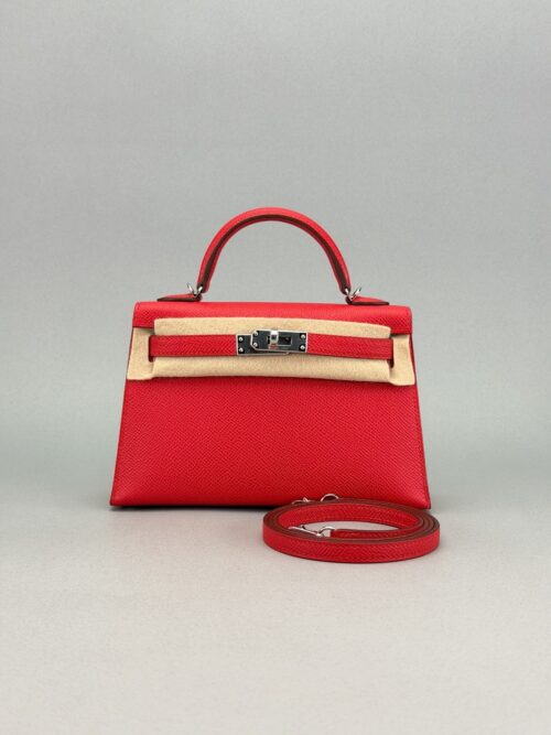 Hermes Mini Kelly 20 Sellier Epsom Rouge Radieux Palladium Hardware K Stamp 2026