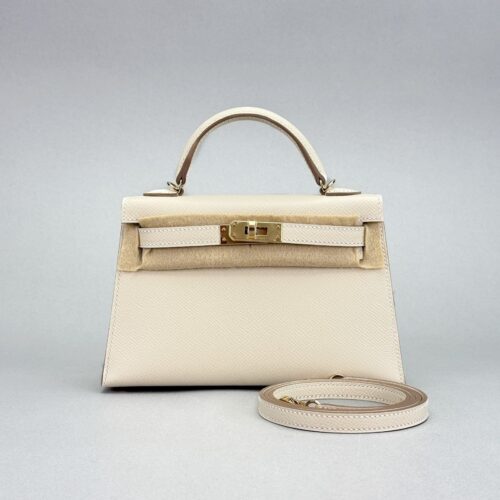Hermes Mini Kelly 20 Epsom Craie Permabrass Hardware W Stamp 2025