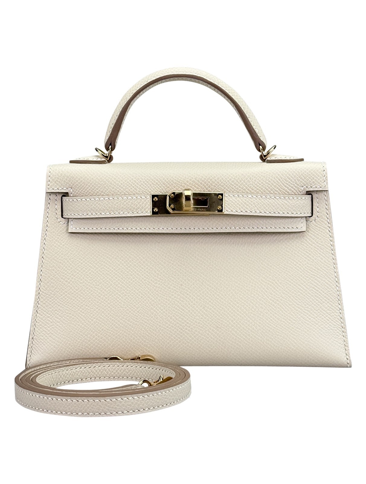 Hermes Mini Kelly 20 Epsom Craie Permabrass Hardware W Stamp 2025