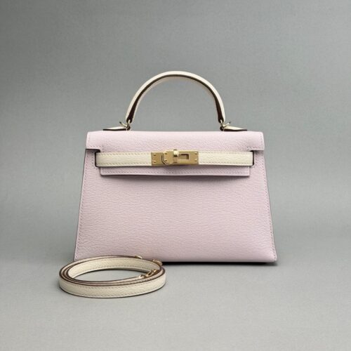Hermes Mini Kelly II 20 HSS Chevre Mauve Pale/Nata Permabrass Hardware W 2026