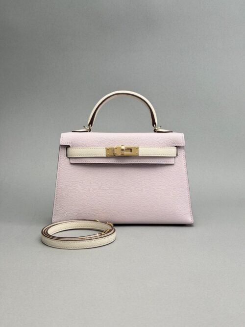 Hermes Mini Kelly II 20 HSS Chevre Mauve Pale/Nata Permabrass Hardware W 2026