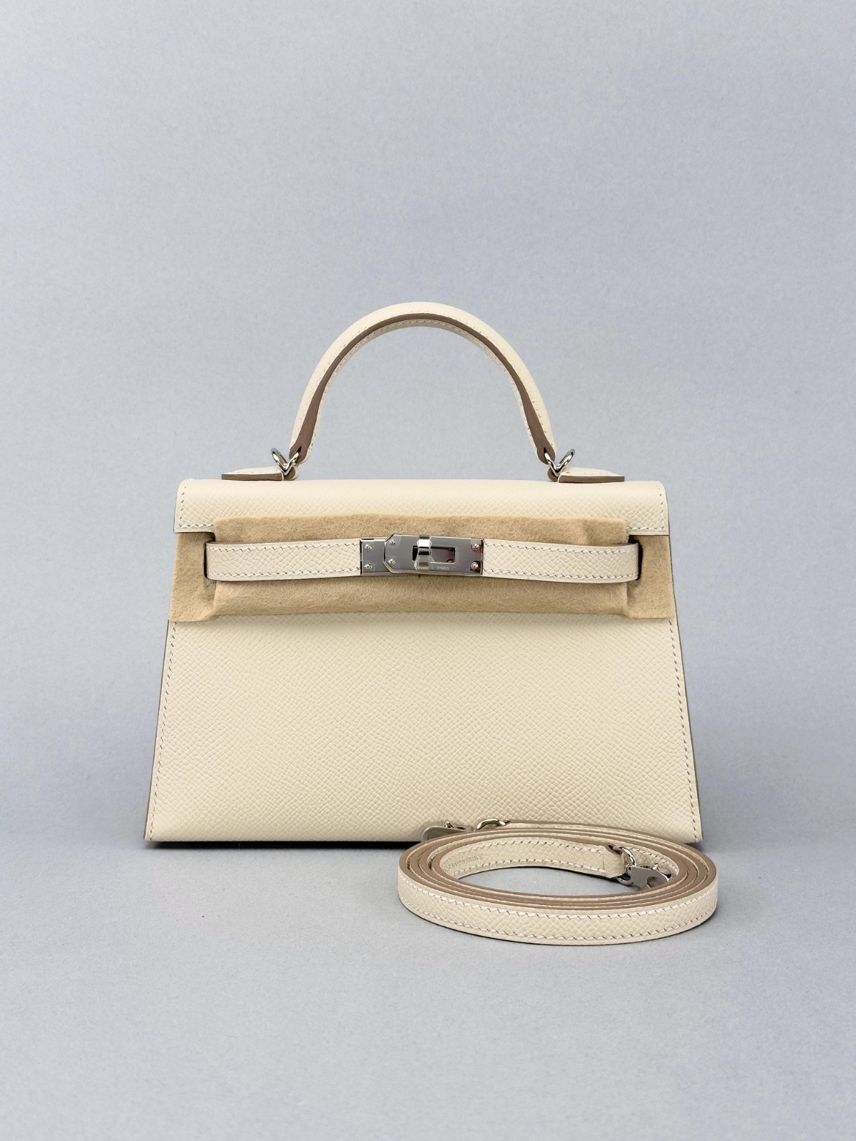 Hermes Mini Kelly II 20 HSS Epsom Craie/ Black Palladium Hardware K Stamp 2025