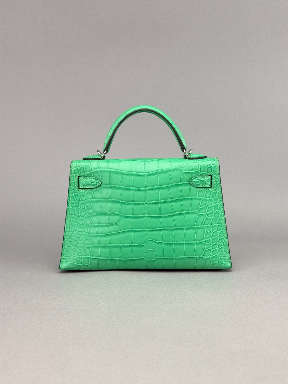Hermes Mini Kelly II 20 Matte Alligator Vert Comics Palladium Hardware B 2023