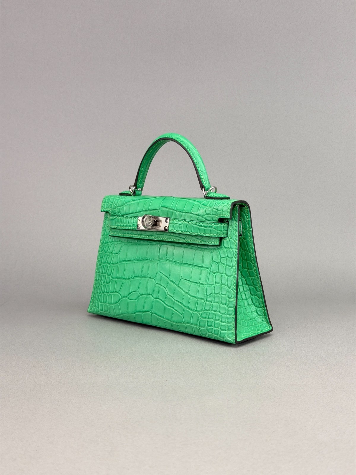 Hermes Mini Kelly II 20 Matte Alligator Vert Comics Palladium Hardware B 2023