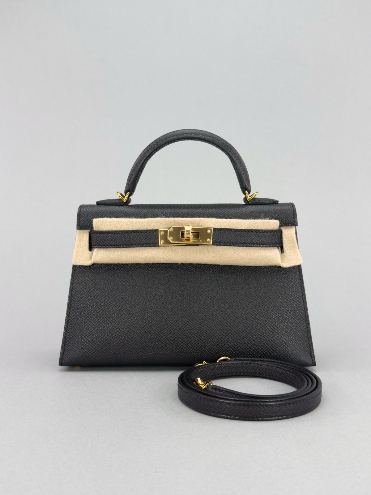 Hermes Mini Kelly 20 Sellier Epsom Black/Noir Gold Hardware K Stamp 2025