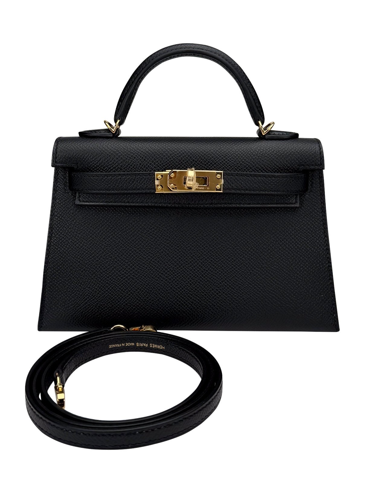 Hermes Mini Kelly 20 Sellier Epsom Black/Noir Gold Hardware K Stamp 2025