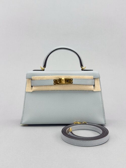 Hermes Mini Kelly 20 Sellier Epsom Blue Glacier Gold Hardware K Stamp 2025