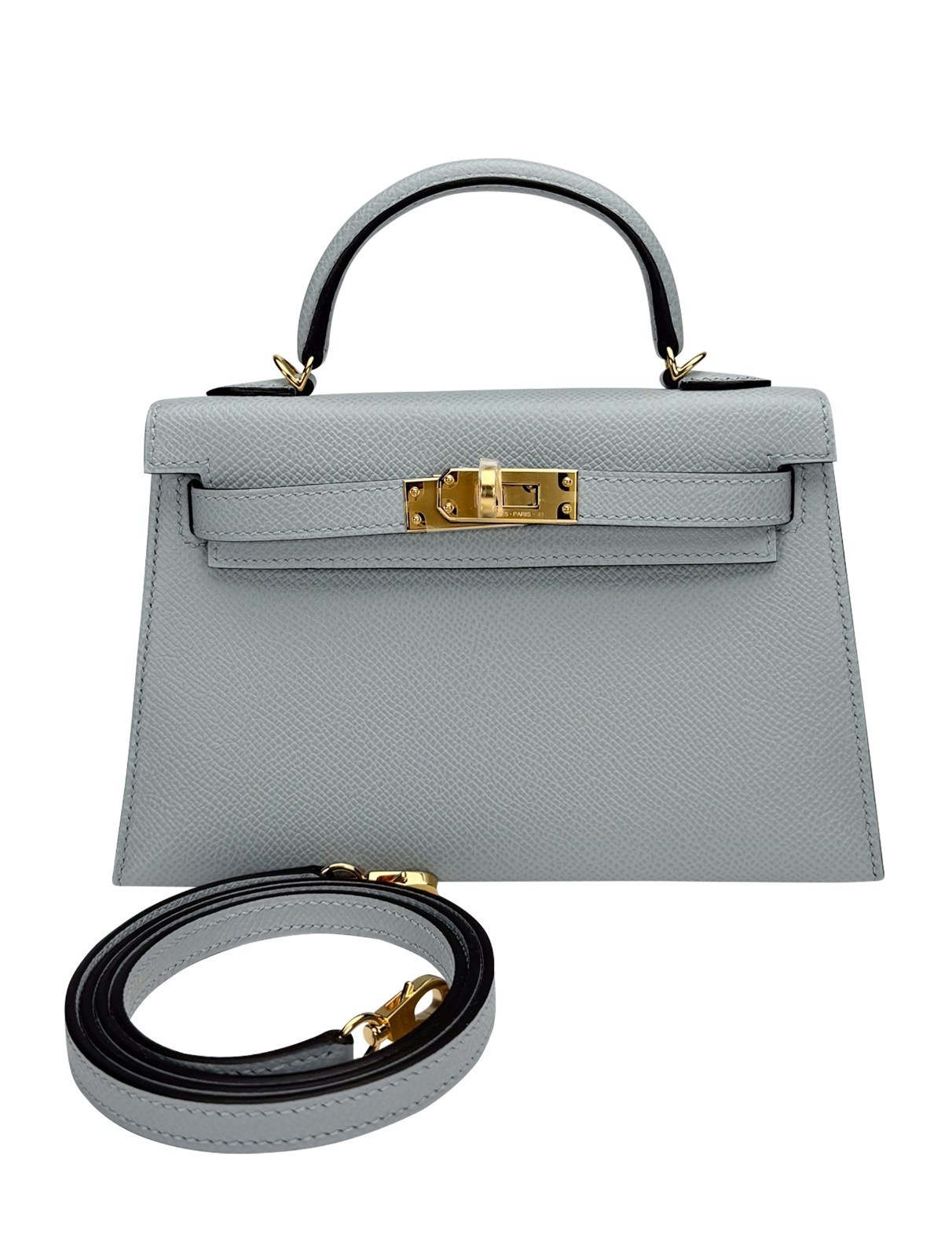 Hermes Mini Kelly 20 Sellier Epsom Blue Glacier Gold Hardware K Stamp 2025