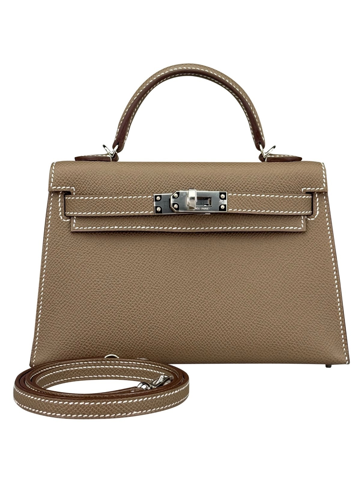 Hermes Mini Kelly 20 Sellier Epsom Etoupe Palladium Hardware K Stamp 2026