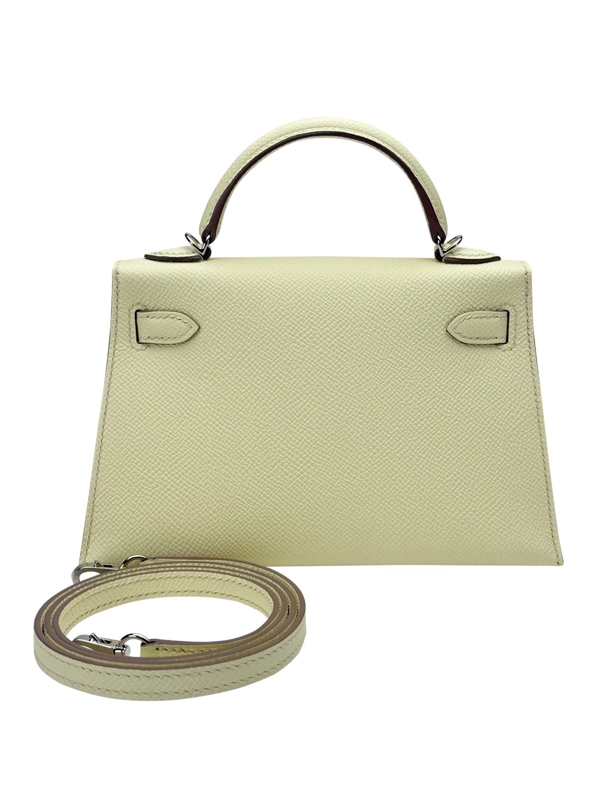 Hermes Mini Kelly 20 Sellier Epsom Jaune Milton Palladium Hardware W Stamp 2024