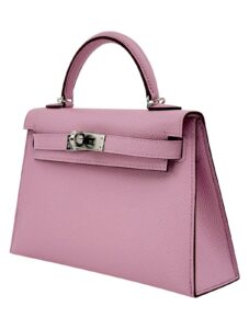 Hermes Mini Kelly 20 Sellier Epsom Mauve Sylvestre Palladium Hardware K Stamp
