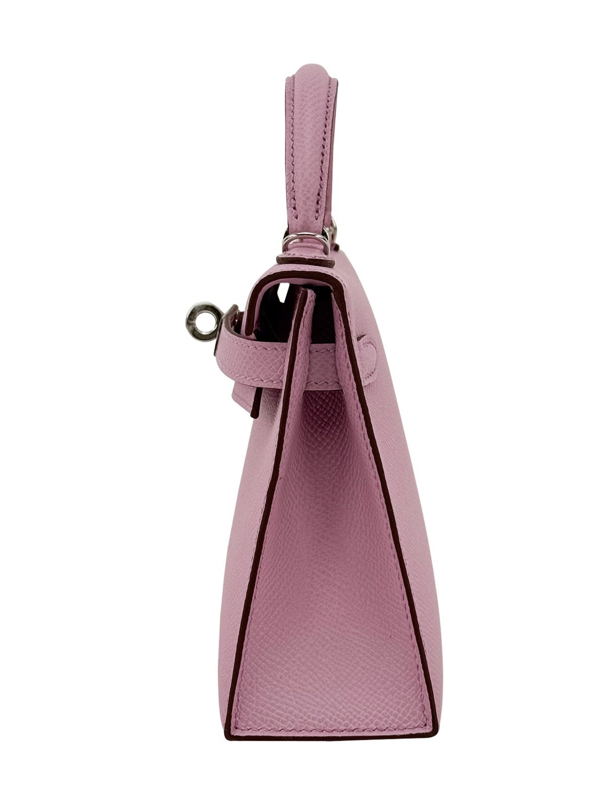 Hermes Mini Kelly 20 Sellier Epsom Mauve Sylvestre Palladium Hardware K Stamp