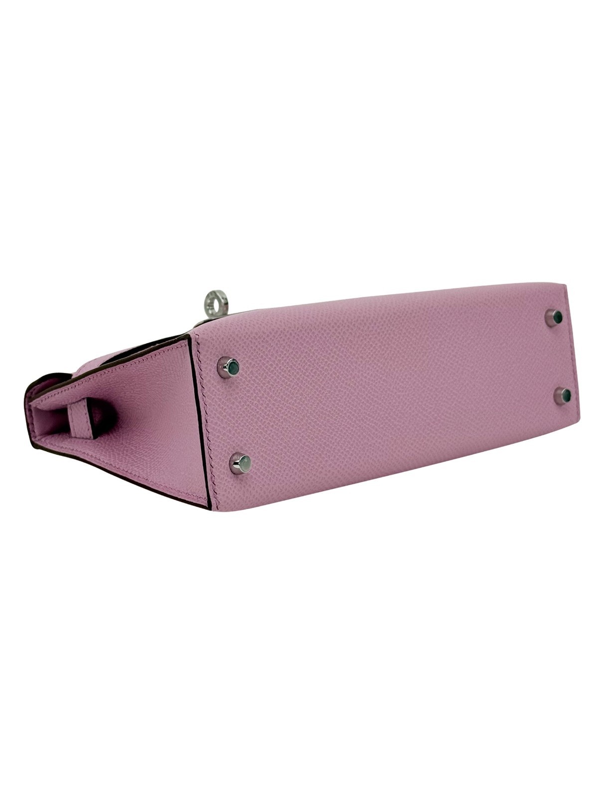Hermes Mini Kelly 20 Sellier Epsom Mauve Sylvestre Palladium Hardware K Stamp