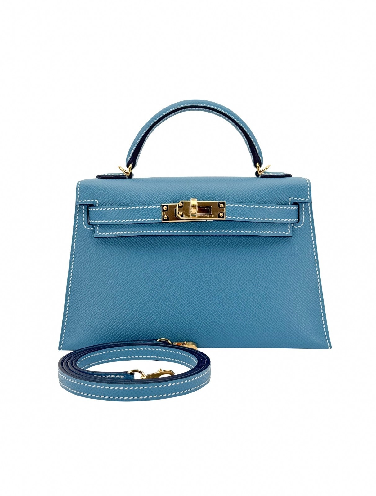 Hermes Mini Kelly 20 Sellier Epsom New Blue Jean Gold Hardware K Stamp 2025