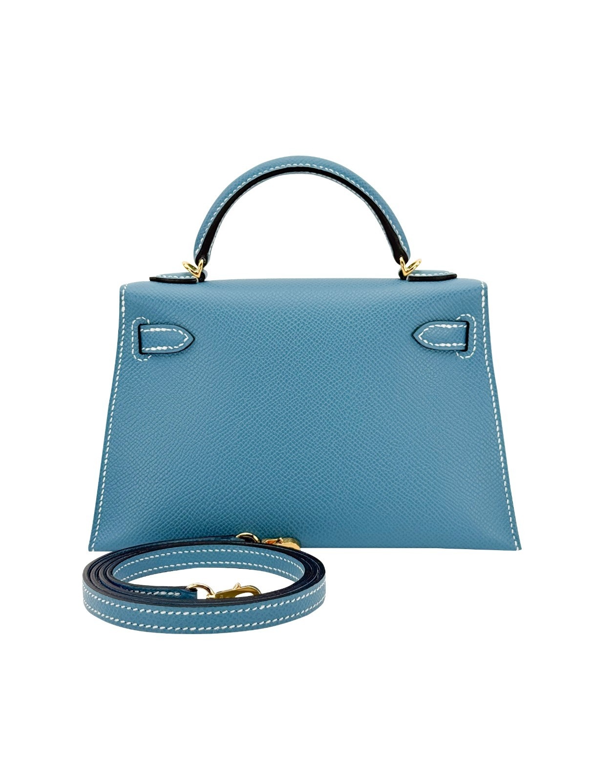 Hermes Mini Kelly 20 Sellier Epsom New Blue Jean Gold Hardware K Stamp 2025