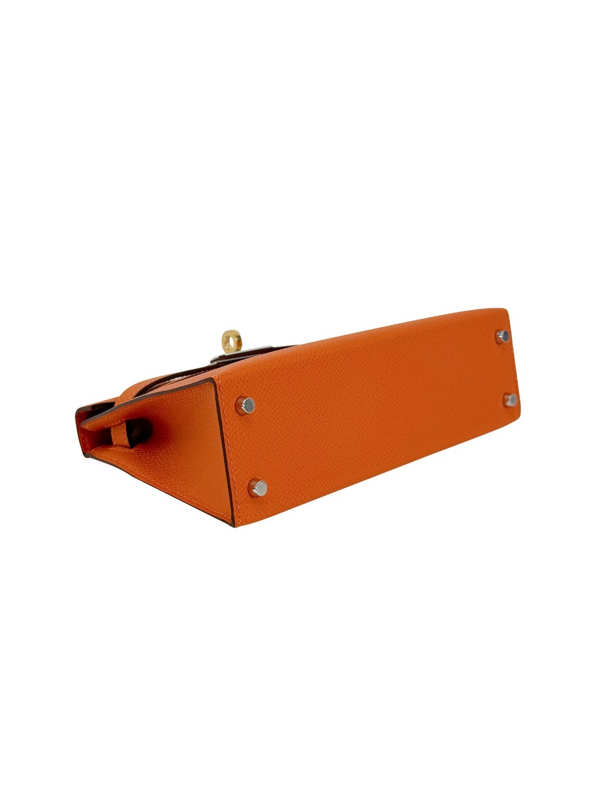 Hermes Mini Kelly 20 Sellier Epsom Orange Electrum Hardware W Stamp 2025