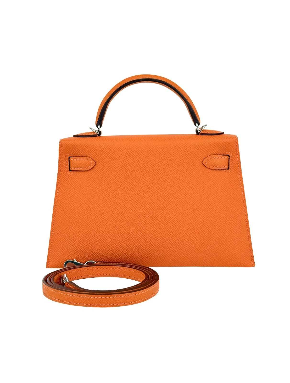 Hermes Mini Kelly 20 Sellier Epsom Orange Electrum Hardware W Stamp 2025