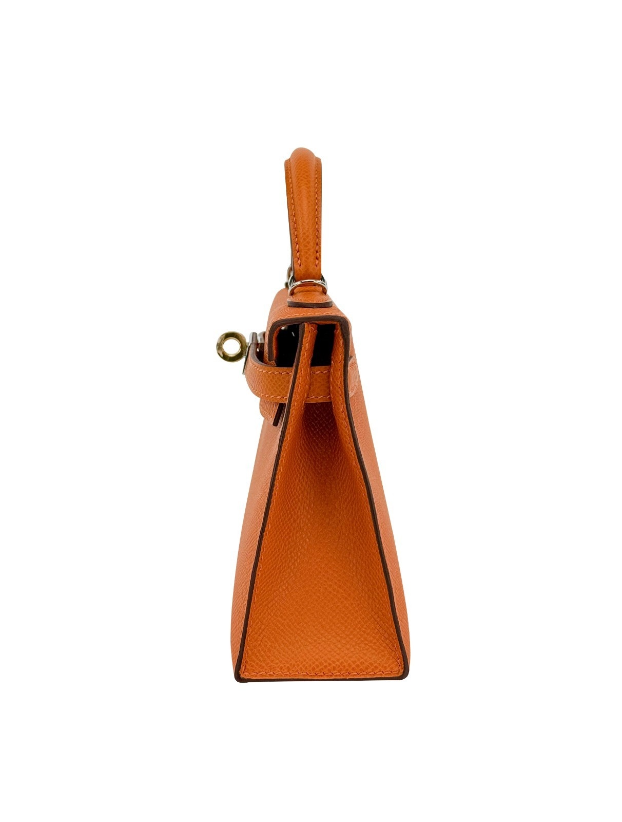 Hermes Mini Kelly 20 Sellier Epsom Orange Electrum Hardware W Stamp 2025