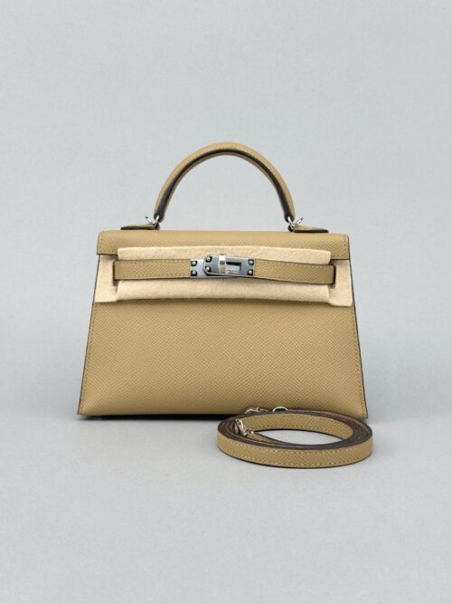 Hermes Mini Kelly II 20 Sellier Epsom Poussiere Palladium Hardware K Stamp 2025