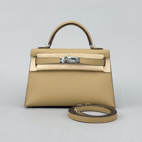 Hermes Mini Kelly II 20 Sellier Epsom Poussiere Palladium Hardware K Stamp 2025